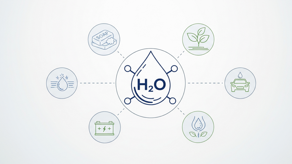 Water molecule, chemical spotlight, chemical spotlights