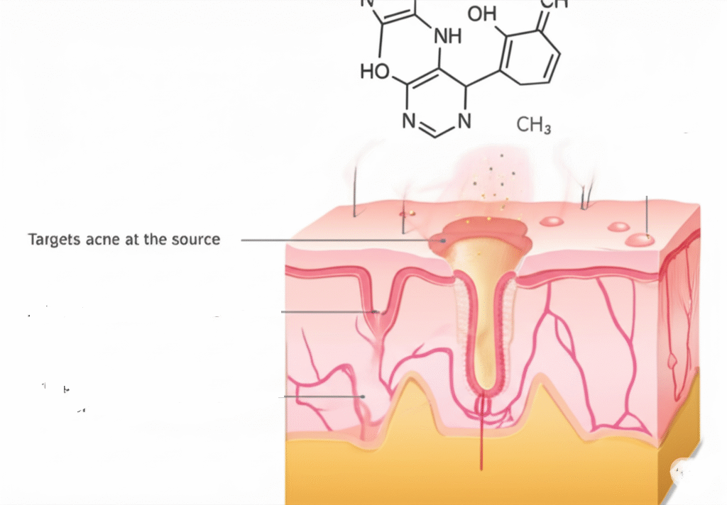 How differin acne treatment works on the skin (conceptual)