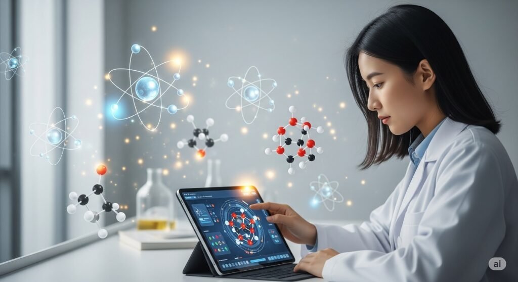 a student working in a digital chemistry workplace, digital chemistry tools and resources, how to teach chemistry effectively, Chemiverse Sage Newsletter